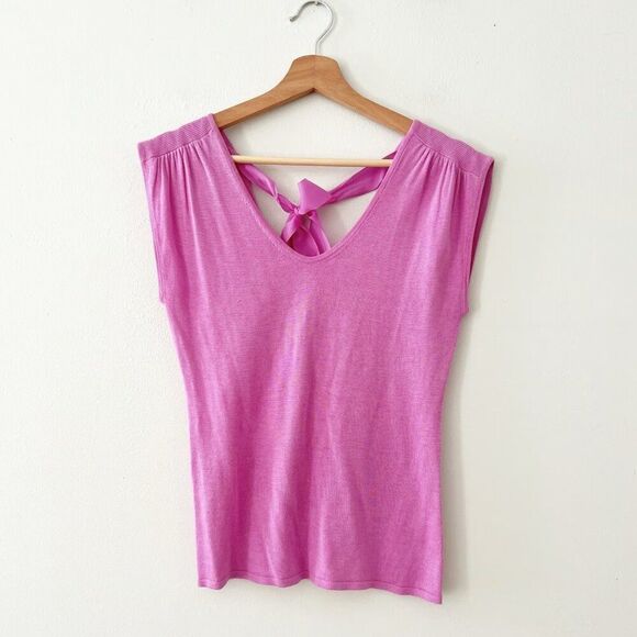 Lilly Pulitzer 'Grady Sweater' Top with Ribbon tie in the back in "Pansy Purple" - Picture 1 of 7